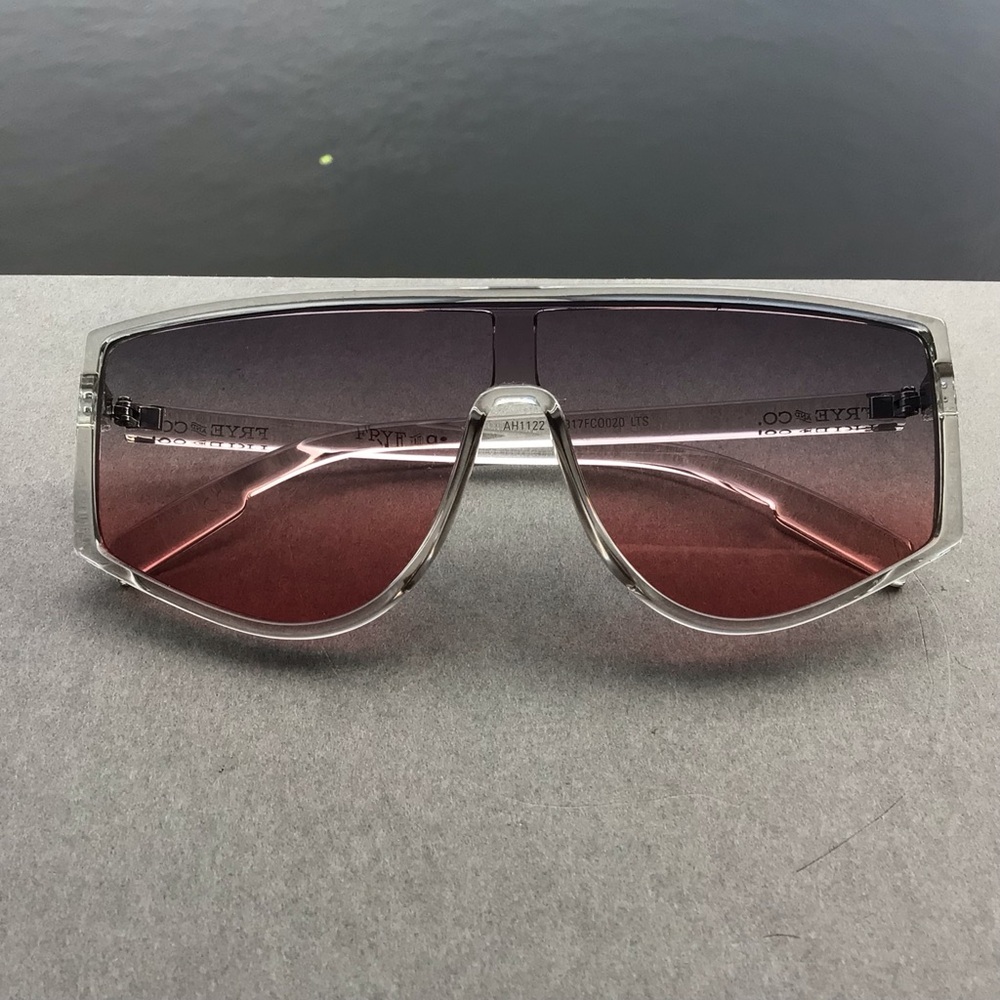 Frye and Co. Clear Frame Gradient Lens Sunglasses - Pink/Brown